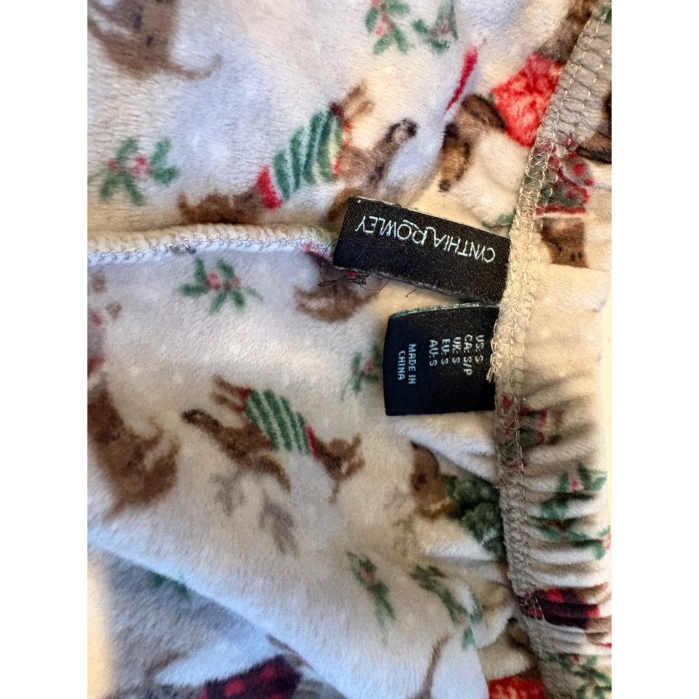 Cynthia Rowley Christmas Dachshund Pajama Shorts Gray Fleece Dog Print Small - Picture 5 of 5